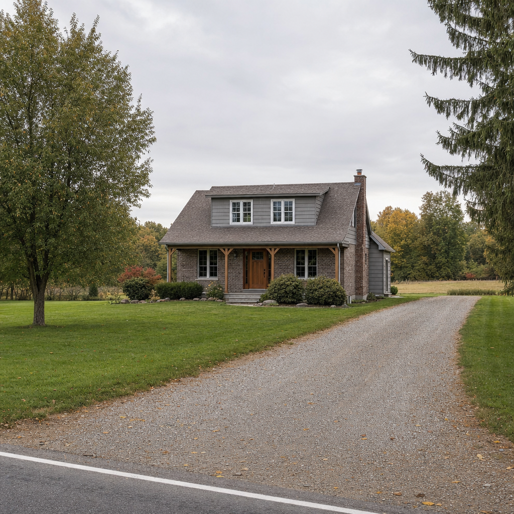 A calm single-family home exterior on a quiet Orem street, representing the household size and daily water use that decides how often a septic tank needs pumping